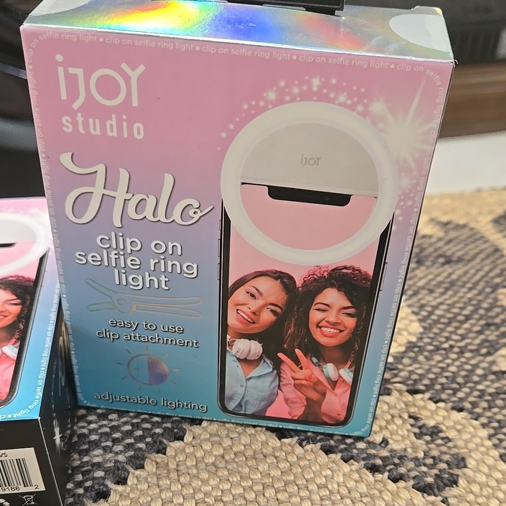 iJoy Studio Halo Clip On Selfie Ring Light - you get 2 boxes 2 clips